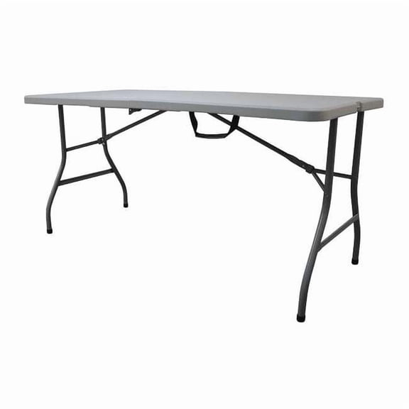 Rectangle Folding Table, 30" W, 61" L, 29" H, Blow Molded Polyethylene Top, Gray