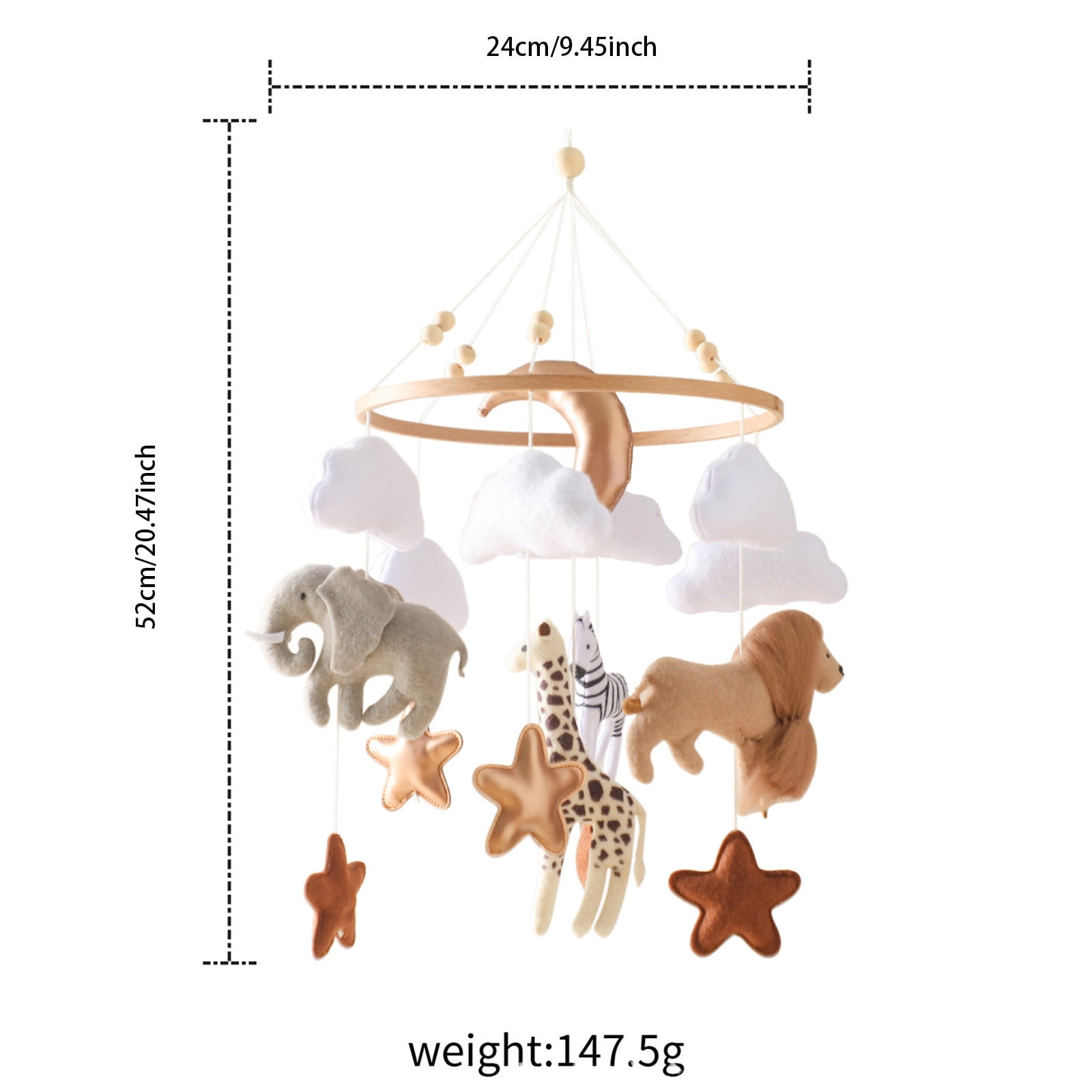 Baby Mobile for Crib, Baby Crib Mobile for Boys Girls, Baby Mobile for Bassinet, Boho Nursery Mobile, Nursery Decor Theme for Bedroom Hanging