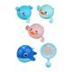 thumbnail image 1 of 5 piezas Juguetes de bañera de bebé con red de pesca pequeña de piscina pequeña de forma animal de animales para niños Regalos de cumpleaños, 1 of 9