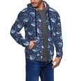 thumbnail image 2 of Honeii Cartoon Sharks2 Print Hoodies for Men, Pullover & Full Zip, Breathable Zip up Hoodie, Sweatshirt-Small, 2 of 5