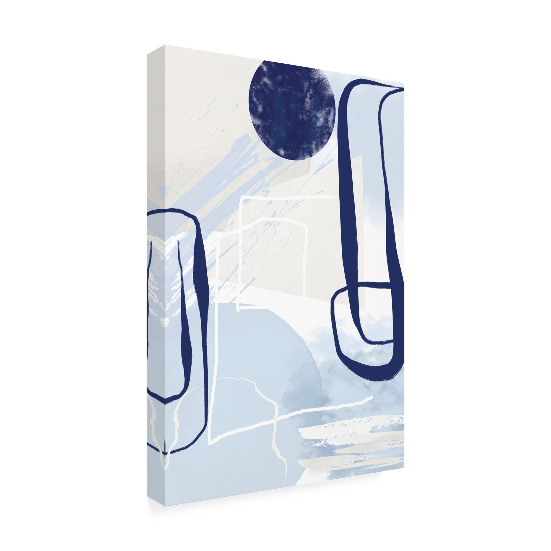 Trademark Fine Art Sally Ann Moss Lines of Blue 3 Canvas Wall Art