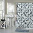 thumbnail image 1 of Watercolor Botanical Woven Textured Fabric Shower Curtain, 70" x 72", 1 of 5