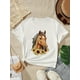 thumbnail image 1 of Cartoon Horse With Sunflowers Graphic Print, Girls' Comfy Loose T-shirts, Top Clothes For Spring And Summer For Outdoor Activities, 1 of 5