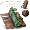 thumbnail image 3 of ELEHOLD Multi-Functional Wallet Case for Samsung Galaxy S23 Ultra 6.8",Large Capacity 8 Card Slots Zipper Purse Magnetic Detachable Phone Case with Wriststrap Luxury Leather Case, Darkbrown, 3 of 8