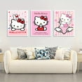 thumbnail image 3 of 2D Authorized - 3pcs Hello Kitty Sanrio Adorable Cartoon Artwork for Bedroom Wall Decor, Unframed Print., 3 of 4