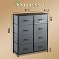 thumbnail image 4 of WLIVE Fabric Dresser for Bedroom, Tall Dresser with 8 Drawers, Storage Tower with Fabric Bins, Double Dressers, Chest of Drawers for Closet, Living Room, Hallway, Dark Gray, 4 of 10
