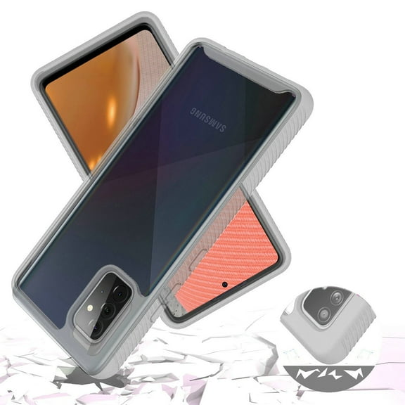 for Samsung Galaxy A72 5G Clear Dual Layer Rugged Bumper Frame Heavy Duty Hybrid Shockproof Rubber TPU Full Body Defender Cover ,Xpm Phone Case [Clear]