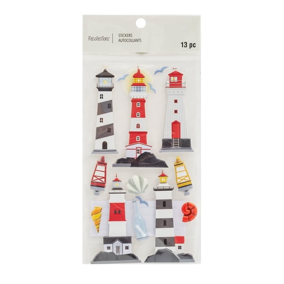 Recollections Lighthouse Dimensional Stickers, 12 Pack