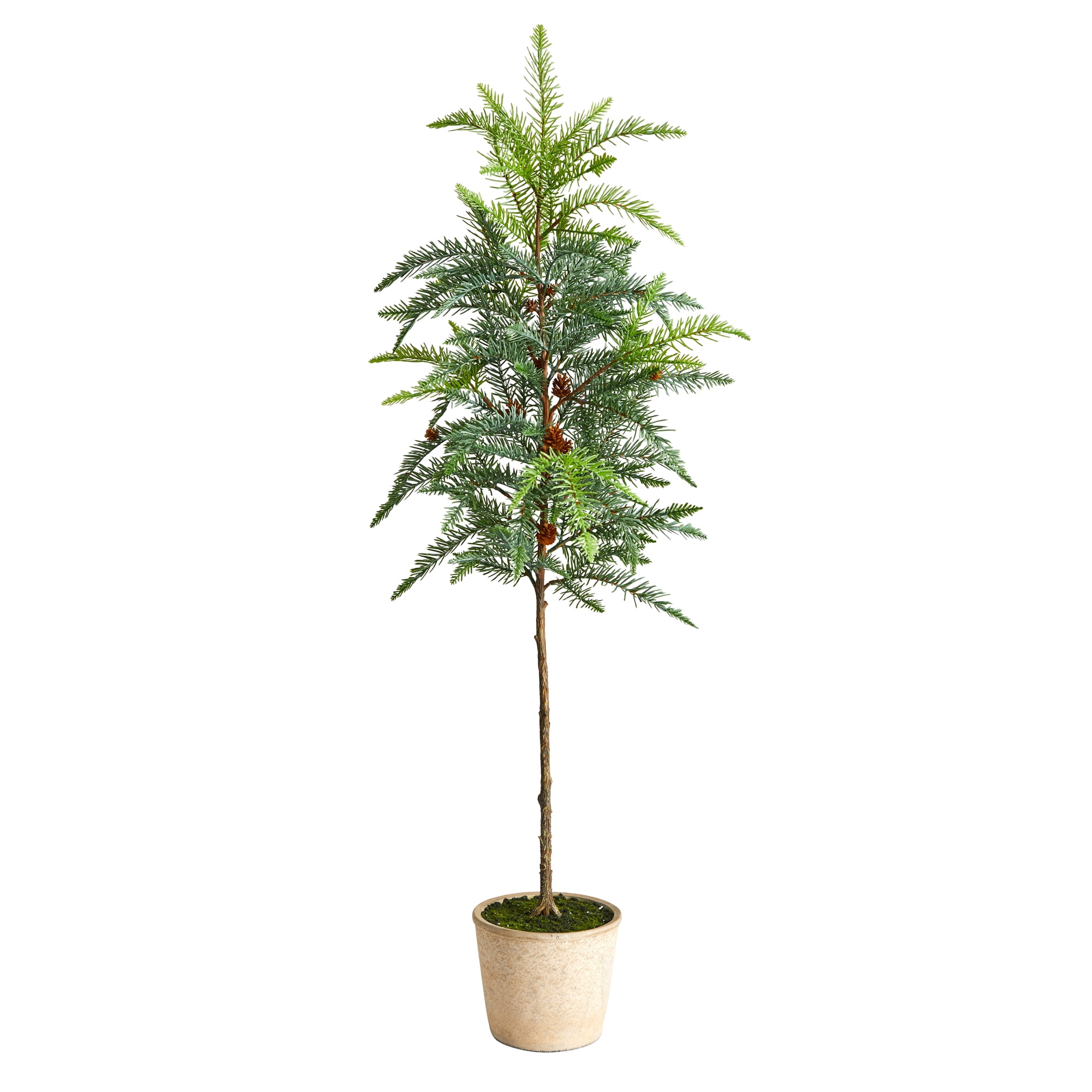 36" Artificial Pine Artificial Trees in Natural Ceramic Pot , by Nearly