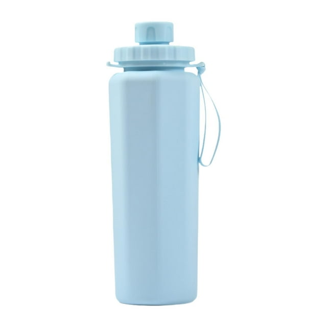 Botella de agua plegable, botella deportiva de silicona. Azul