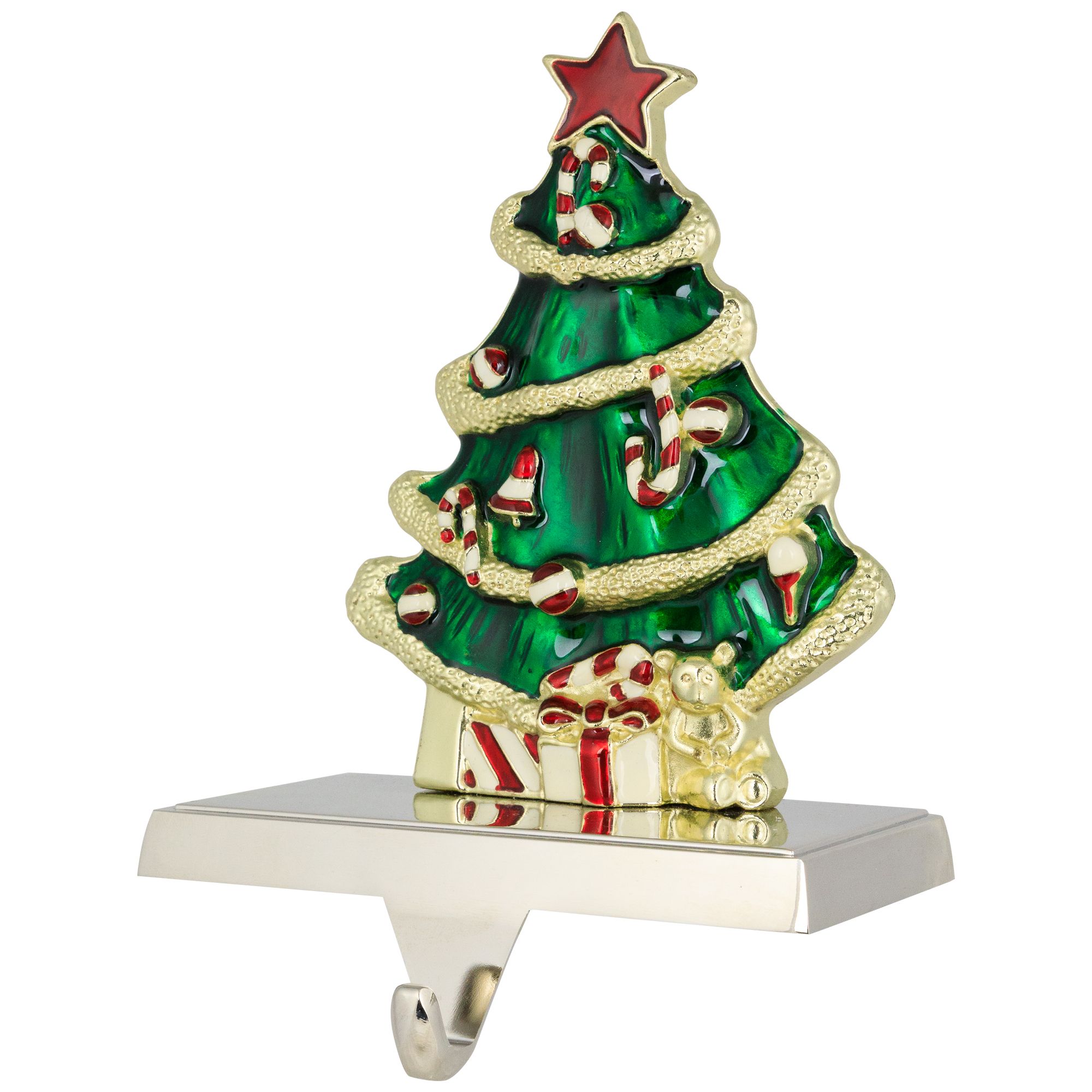 Northlight Decorated Christmas Tree Metal Stocking Holder - 6"