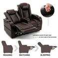 thumbnail image 7 of 57" Loveseat Recliner, Recliner Sofa with 3 Cup Holders and 2 Pillows, Wall Hugger Recliners & 135° Reclining Loveseat (Brown PU Leather Furniture), 7 of 7