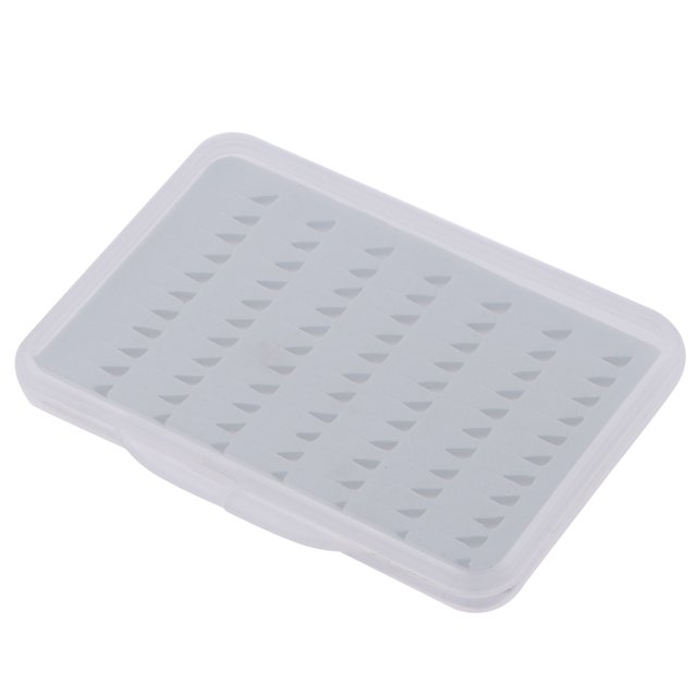 Señuelos de mosca transparentes de espuma de fácil agarre delgados para exteriores Caja de anzuelos de cebo Herramienta de pesca