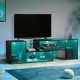 thumbnail image 6 of Dextrus Gaming Entertainment Center for PS5, Large LED TV stand for 75 inch TVs, Deformable Media Console Cabinet, Black, 6 of 10