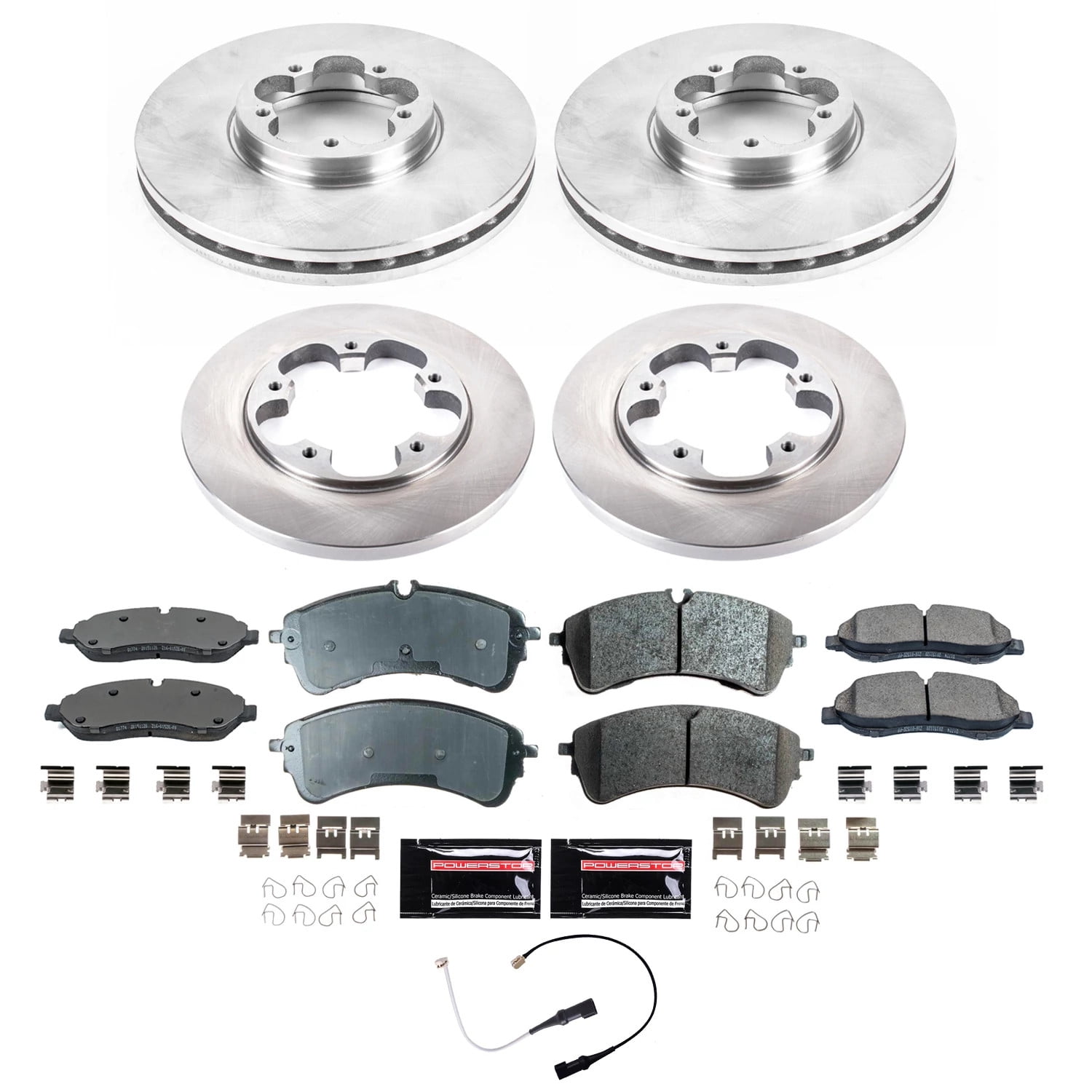 PowerStop Front and Rear Geomet Coated Brake Rotor and Pad Kit Fits: FORD Select Models CRK8805