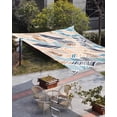 thumbnail image 3 of Sun Shade Sail 8'x10' Summer Beach Rectangle Sun Shade Sails Canopy Waterproof Yellow Blue Ombre Abstract Leaf Lines Outdoor Sunshades Sand UV Block Cover Shades Cloth for Patio Backyard Garden Deck, 3 of 9