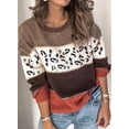 thumbnail image 3 of Pulls Décontractés Manches Longues Col Rond Couleur Patchwork Pull Tops en Tricot, 3 of 3