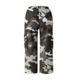 thumbnail image 4 of Endives Women's Casual Camouflage Print Cargo Pants Stretch Elastic Waist Tapered Pants With Pockets, 4 of 7