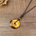 thumbnail image 5 of COAI Brown Tiger's Eye Stone Circle Donut Pendant Necklace for Men and Women, 5 of 6