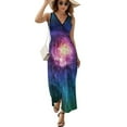 thumbnail image 2 of Maxi Dress Spiral Galaxy Print Dress Deep Outer Space Club V Neck Custom Bohemia Long Dresses Street Style Big Size Clothes, 2 of 7