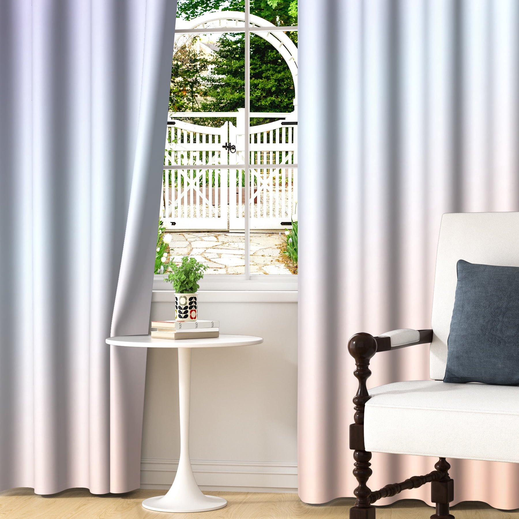 Lfeey Bedroom Living Room Purple Gradient Blackout Curtains, 2 Piece Set 42x84 Inches
