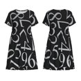 thumbnail image 3 of Bixox Robe d'Été à Manches Courtes pour Femmes Robe Ample Longueur Genou avec Poches-Nombres, 3 of 7