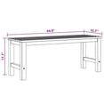 thumbnail image 5 of vidaXL Patio Bench, Indoor/Outdoor for Entryway, Garden, Solid Teak Wood, 44.9"x15.7"x17.7" Brown, 5 of 7