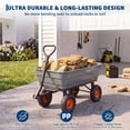 thumbnail image 3 of Graden Dump Cart, 600 Lb Capacity, Yard Utility Wagon With 180° Adjustable Handle, All Terrain Tires & Quick Release System, Poly Dump Cart for Soils Plants Tools, Heavy Duty, 3 of 10