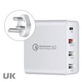 thumbnail image 1 of thinsony 48W Phone Charger USB Type-c PD 4-port Fast Charging Adapter Travel Portable Charger, White, UK Plug, 1 of 7