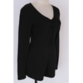 thumbnail image 2 of Seyurigaoka Women's Bodysuit Solid Color Long Sleeve Button Deep V-Neck Bodycon, 2 of 5