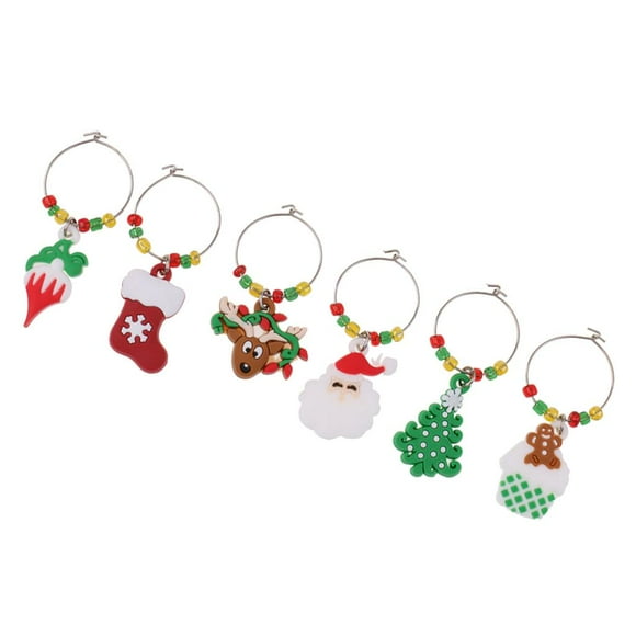 6 Piezas de Accesorio de Decoracion de Navidad Llaves de Árbol de Navidad Santa