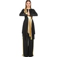 thumbnail image 3 of iiniim Women Metallic Praise Dancewear Outfit Worship Liturgical Lyrical Dance Dress with Pants Black S, 3 of 7