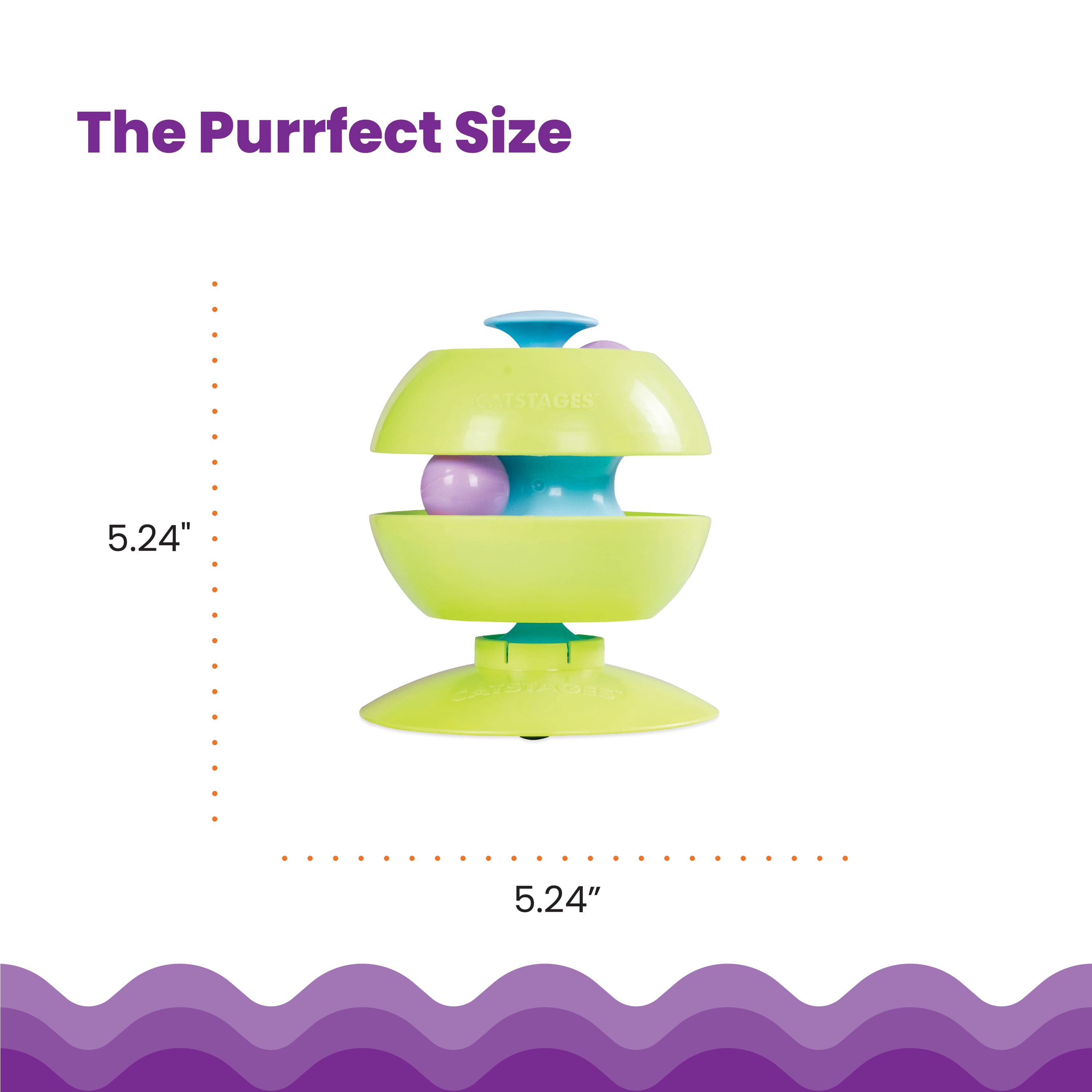 Catstages Twist-A-Ball 3-in-1 Convertible Cat Track Toy, Rolling Ball Toy for Indoor Cats, Green