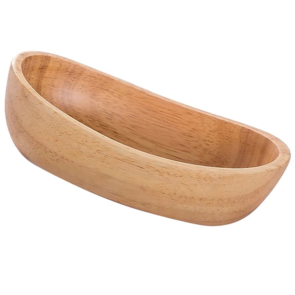 OUNONA Khaki Wood Fruit Bowl for Home Use Sturdy and Practical Premium Synthetic Material 7.8 Inches