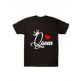 thumbnail image 3 of 1pc His & Hers Matching Couple T-Shirts - "King" & "Queen" with Heart Design, 100%, Casual Round Neck, Perfect for Valentine's Day Gift, Machine Washable Tee For Adult, Men, Women, Teen, Teenager, Ad, 3 of 7