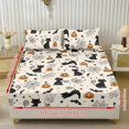 thumbnail image 2 of Garronmavis Halloween Cat Pumpkin Print Twin Size Bedding Set, 1 Fitted Sheet & 2 Envelope Pillowcases, Soft Breathable Microfiber Bed Cover for Holiday, 137cm*193cm, 2 of 7