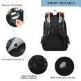 thumbnail image 4 of FORMRS School Backpack 17" Student Travel Bag with Laptop Compartment, Black Flowers, 4 of 7