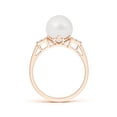 thumbnail image 2 of Angara South Sea Cultured Pearl Ring with Cluster Diamonds in 14K Rose Gold for Women | June Birthstone Jewelry for Her, 2 of 8