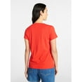 thumbnail image 3 of Time and Tru Women's Slub V Neck Tee with Short Sleeves, Sizes XS-XXXL, 3 of 5