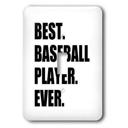 3dRose Best Baseball Player Ever - bold black text sport talent sporty pride, Single Toggle
