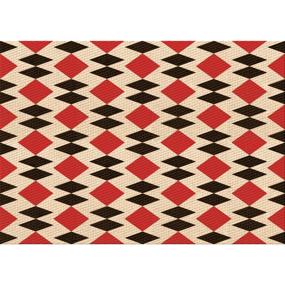 Ahgly Company Machine Washable Indoor Rectangle Transitional Crimson Red Area Rugs, 4' x 6'
