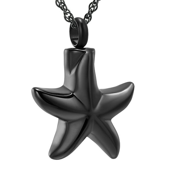 Starfish Memorial Jewelry Small Star Charm Cremation Urn Pendant Ashes Memorial Necklace Stainless Steel Urn Pendant