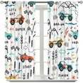 thumbnail image 5 of Cute Car Blackout Curtains for Kids Room,Fun Colorful Graffiti Cartoon Car Woodland Print Rod Pocket Window Treatments Drapes for Bedroom Living Room Home Decor42x63in, 5 of 6