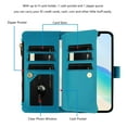 thumbnail image 6 of Allytechgroup for iPhone Air Flip Wallet Case, Support Wireless Charging PU Leather Shell with Credit Card Slots Shoulder Strap Shockproof Full Body Cover Bumper for Women Girls, Darkblue, 6 of 8