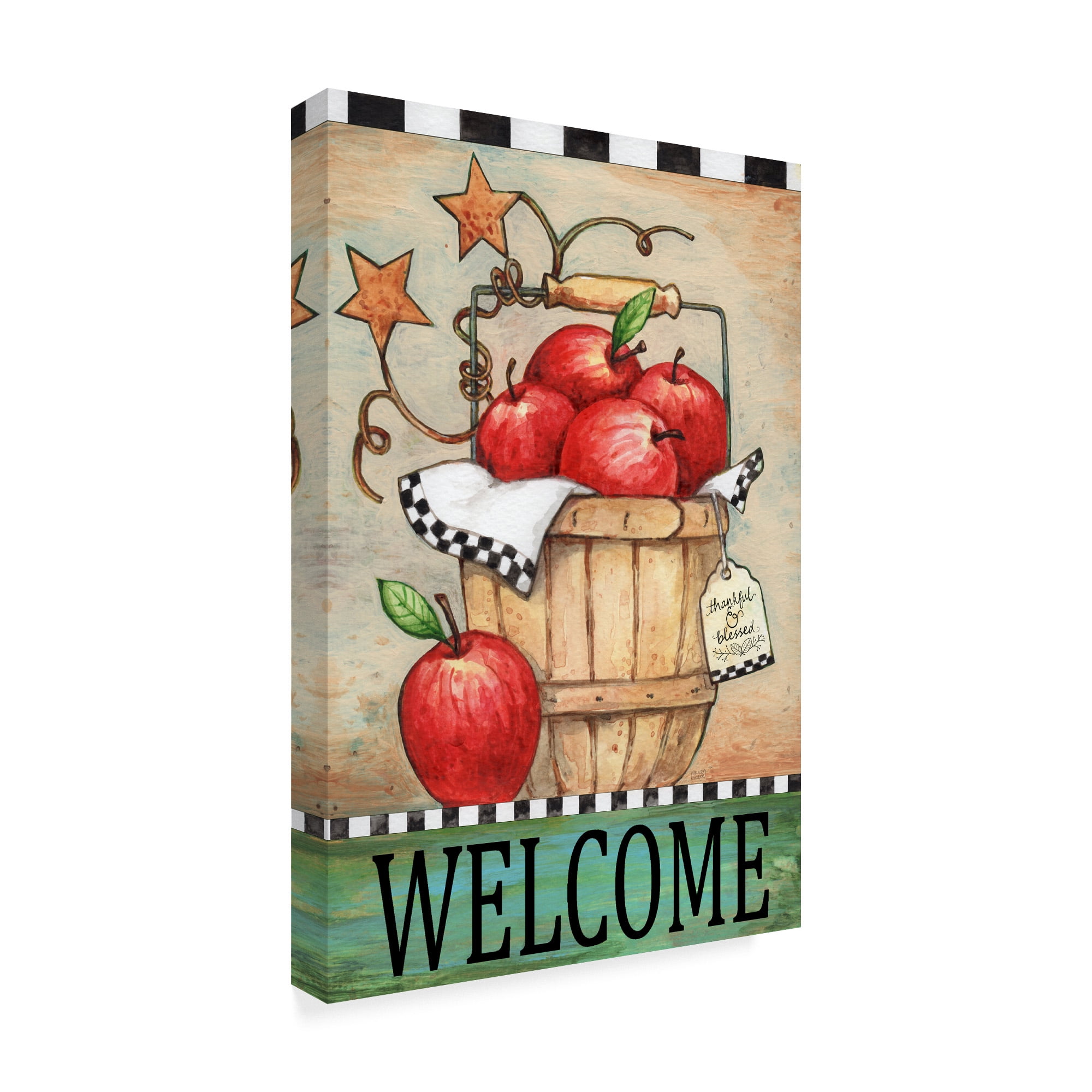 Trademark Fine Art 'Welcome Apple Basket' Canvas Art by Melinda Hipsher