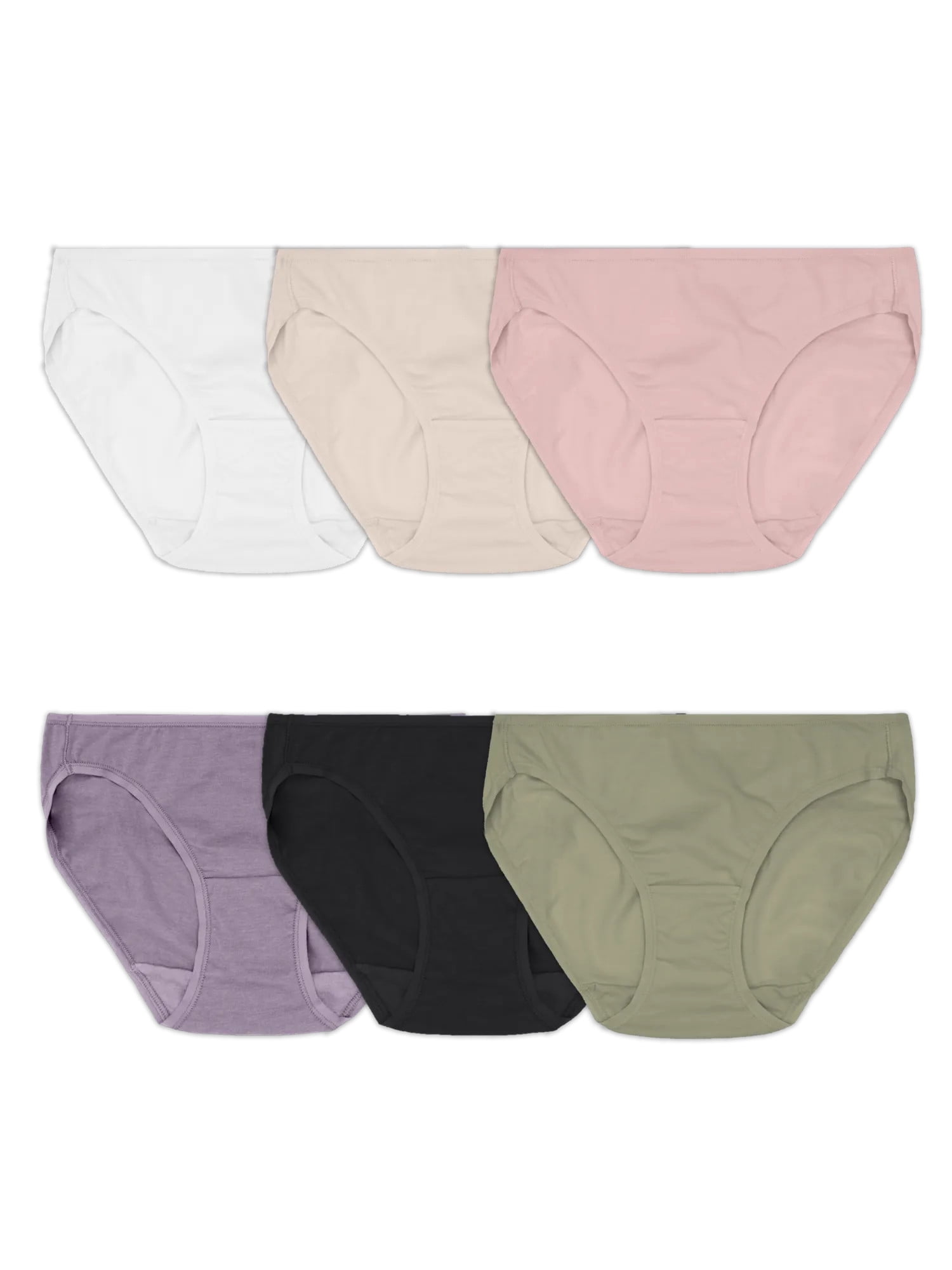 Fruit of the Loom Women's Underwear, Cotton Stretch Panties 6-Pack, Sizes S-3XL