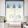 thumbnail image 3 of Sky Blue Christmas Kitchen Curtains and Valances Set, Snowman Christmas Tree Winter Snowflakes Rod Pocket Window Valance Window Curtain Panels for Living Room Bedroom Laundry, 27.5x24in, 3 Pieces, 3 of 7