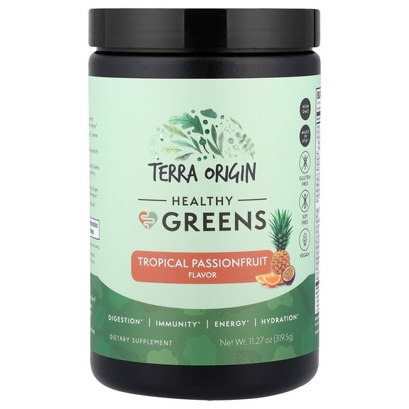 Terra Origin Healthy Greens, Tropical Passionfruit, 11.27 oz (319.5 g)