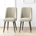 thumbnail image 7 of Aurelia Mid-Century Modern Velvet Dining Chair  in Beige (Set of 2), 7 of 7