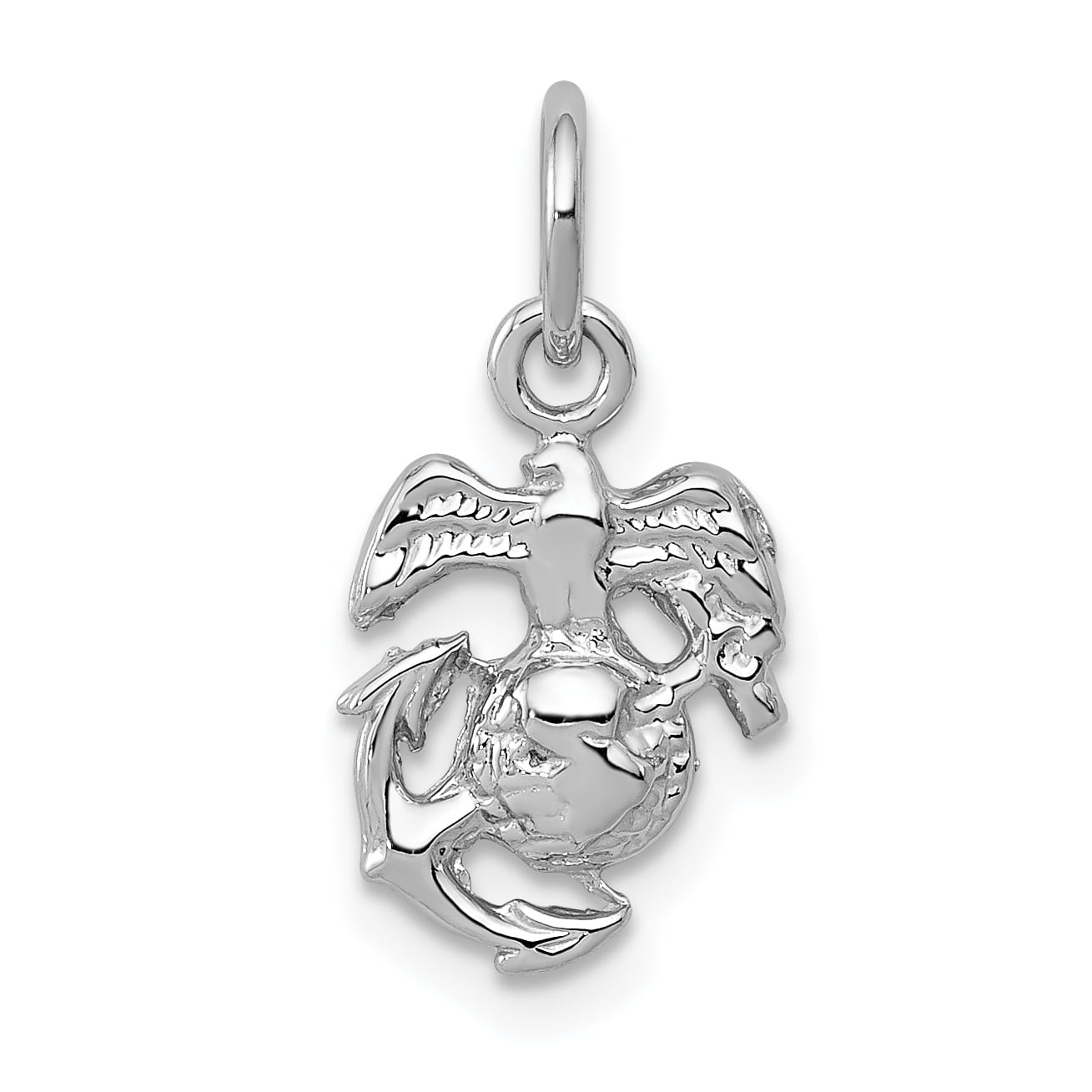 14k White Gold U S Marine Corps Insignia Pendant Charm Necklace 14k White Gold U S Marine Corps Insignia Pendant Charm Necklace Career Professional Military Fine Jewelry Gifts For Women Valentines Day Her